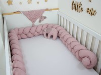 Bettumrandung geflochten - Waffelpique altrosa