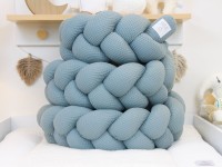 Bettschlange geflochten: Waffelpique dusty altmint