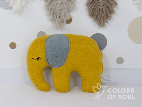 Kuscheltier Elefant - Baumwollfleece gelb