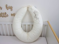 Personalisiertes XXL Stillkissen 190cm Waffelpique creme handgefertigt Colors of Soul