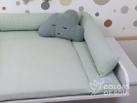 2-er SET - Wickelauflage, Bettschlange - Waffelpique hellmint / Baumwollfleece hellmint