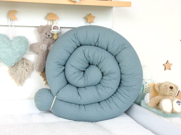 Bettschlange Waffelpique dusty altmint