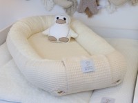 Babynestchen - Waffelpique hellbeige / Frottee hellbeige
