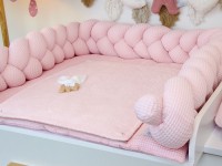 Wickelauflage mit geflochtener Umrandung - hellrosa