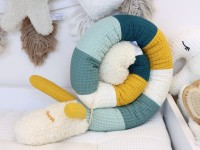 Mini Bettschnecke Stubenwagen Waffelpique Mint Grün Gelb – personalisierte Bettumrandung Baby