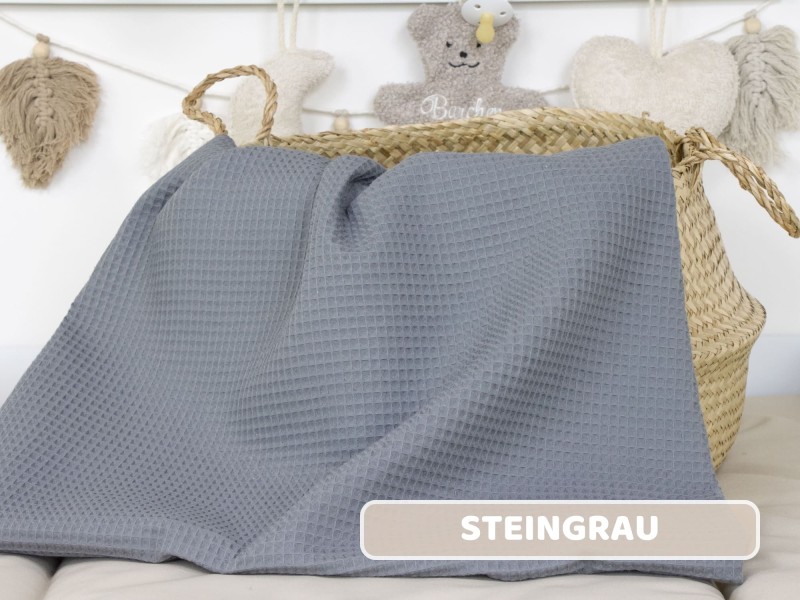 Waffelpique steingrau