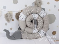 Bettschlange Elefant "Sam" - sand/weiß