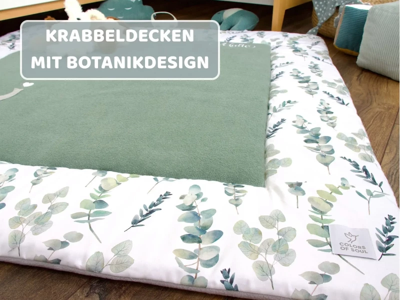 Krabbeldecken mit Botanikdesign – handgefertigt & personalisierbar