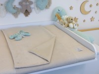Wickelauflage mit abnehmbaren Bezug - Waffelpique natur / Baumwollfleece beige