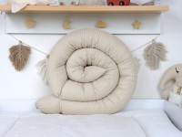 Bettschlange Waffelpique light sand