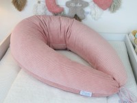 Stillkissen XXL 190cm in zartem Altrosa Cord mit Personalisierung - handgemacht von Colors of Soul