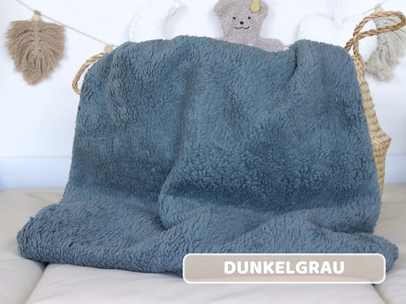 Teddyplüsch dunkelgrau