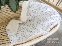 Babydecke - Elefanten / Teddyplüsch creme