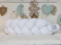 Bettschlange geflochten - Waffelpique weiß