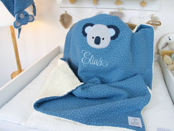 Kuscheldecke mit Namen und Koala