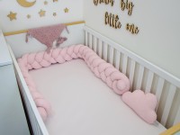 Bettumrandung geflochten - Waffelpique hellrosa