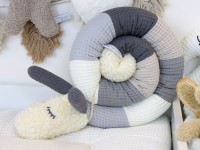 Kinderwagenschlange - hellgrau, creme, grau, beige, steingrau