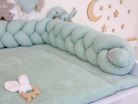 Wickelauflage mit geflochtener Umrandung hellmint