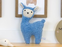 Kuscheltier mit Namen Lama - Teddyplüsch blau