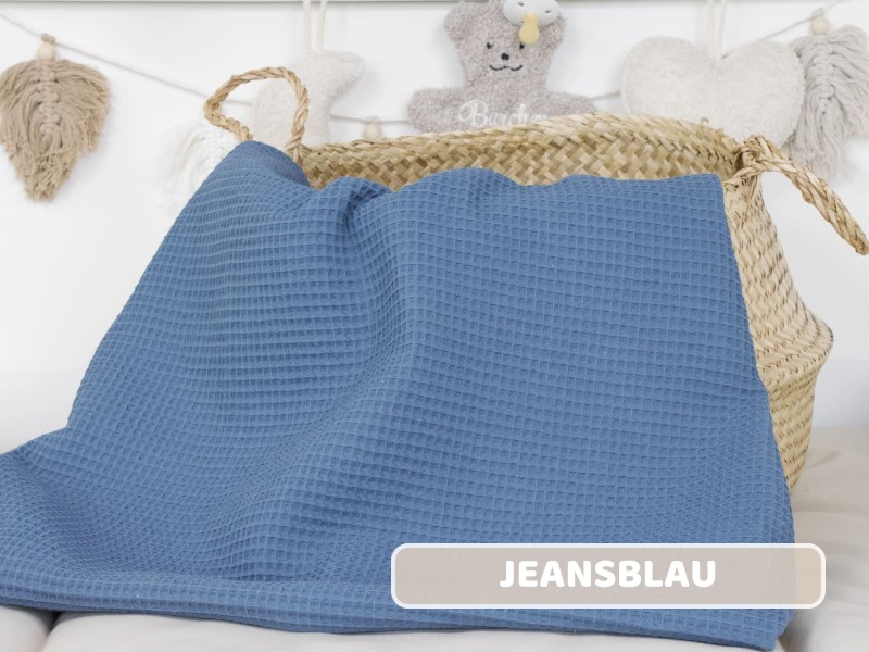 Waffelpique jeansblau