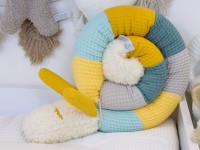 Mini Bettschnecke - pastellmint, hellgelb, hellgrau, altgrün, gelb