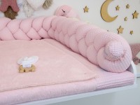 Wickelauflage Set mit geflochtener Umrandung (Inlett) - hellrosa