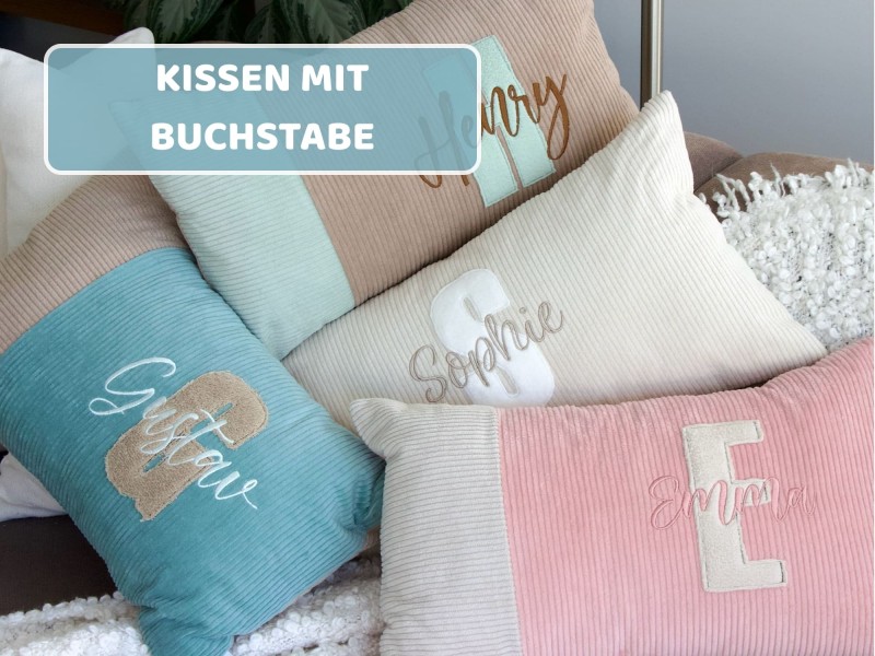 Namenskissen mit Buchstabe