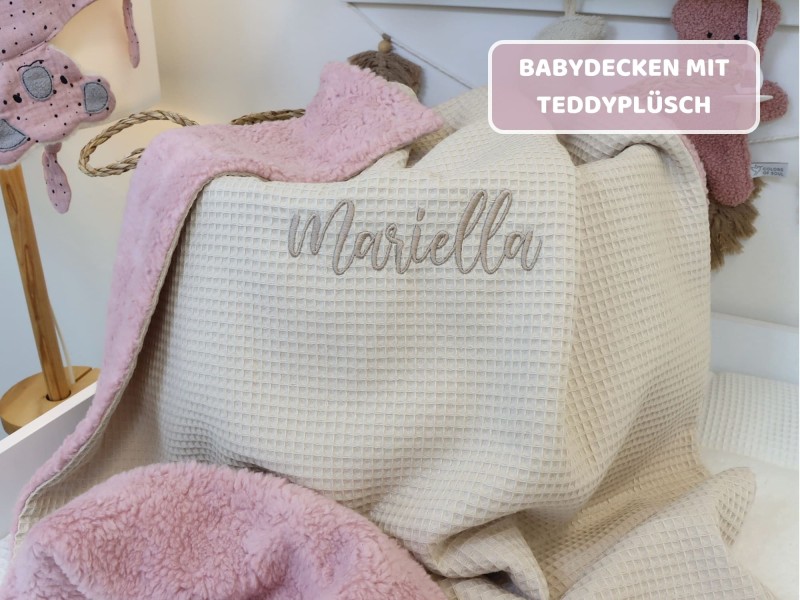 Babydecken mit Teddyplüsch