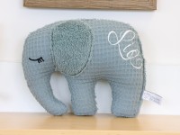 Kuscheltier Elefant handgemacht - Waffelpique und Frottee dusty altmint