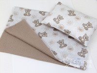 Babydecke - niedliche Bärchen / Waffelpique camel