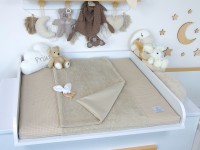 Handgemachte Wickelauflage aus Waffelpique und Frottee in Beige