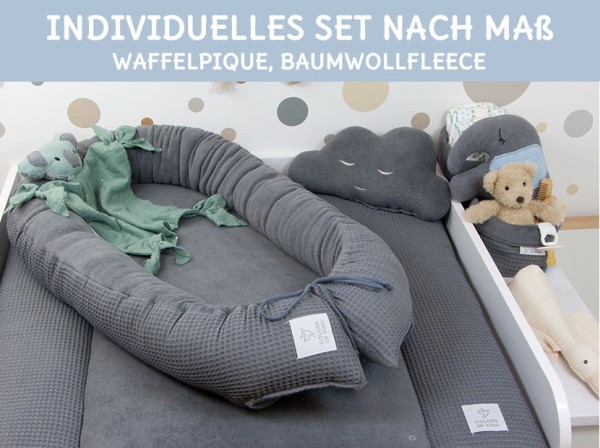 Wickelauflage - individuelles SET nach Maß aus Waffelpique und Baumwollfleece