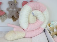 Bettschnecke Baby - Waffelpique creme / hellrosa
