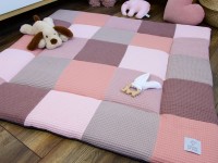 Patchwork Krabbeldecke - Waffelpique rosa