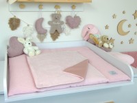 Wickelauflage - Waffelpique hellrosa / Frottee hellrosa