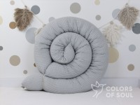 Bettschlange Waffelpique hellgrau