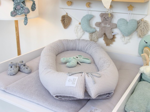 Wickelauflage Set mit Babynestchen - hellgrau