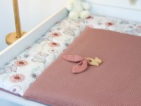 Wickelauflage - niedliche Nilpferde / Waffelpique alte malve