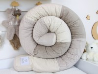 Bettschlange Patchwork Cord sand, hellbeige, beige