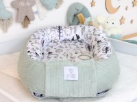 Babynest Cord mint und Waldfreunde