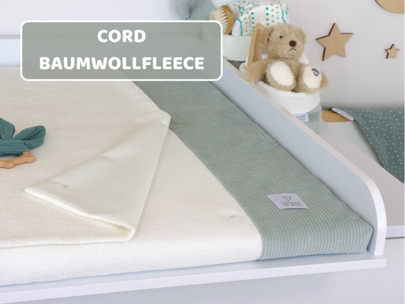 Wickelauflage mit Inlett aus Cord und Baumwollfleece