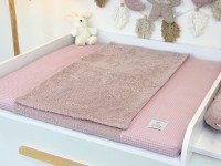 Handgemachte Wickelauflage aus Waffelpique Altrosa & Frottee Altrosa