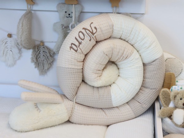 Puckschnecke Waffelpique - hellbeige/natur/creme