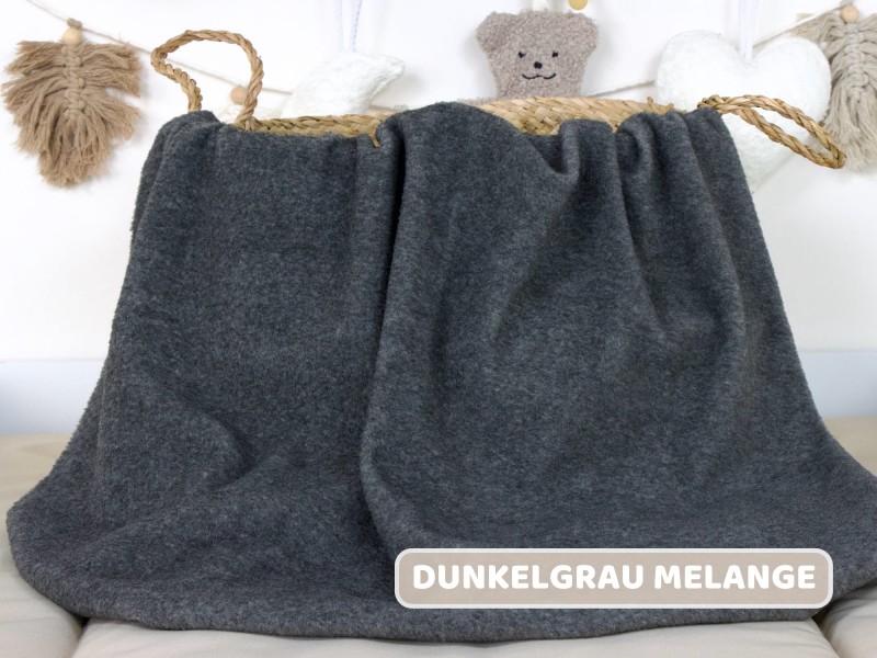Baumwollfleece dunkelgrau melange