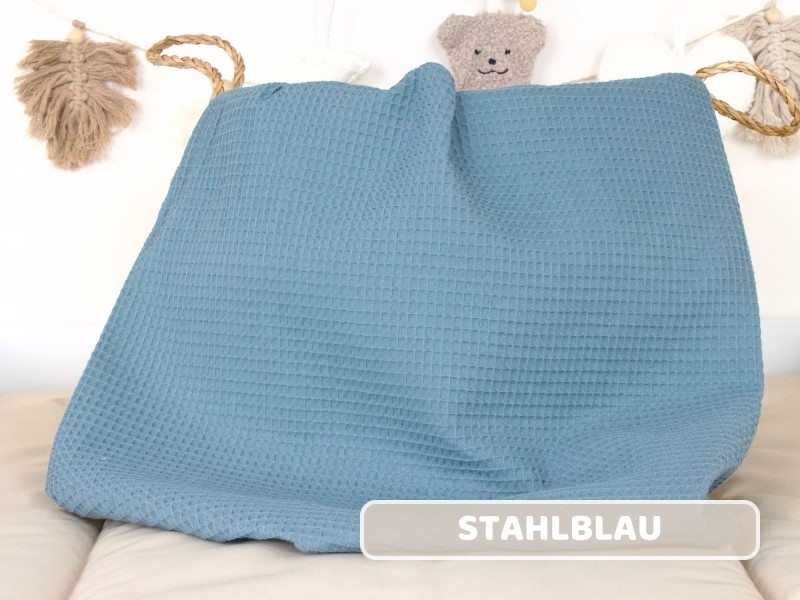 Waffelpique stahlblau