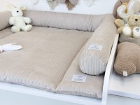 Wickelauflage mit Umrandung - Cord hellbeige