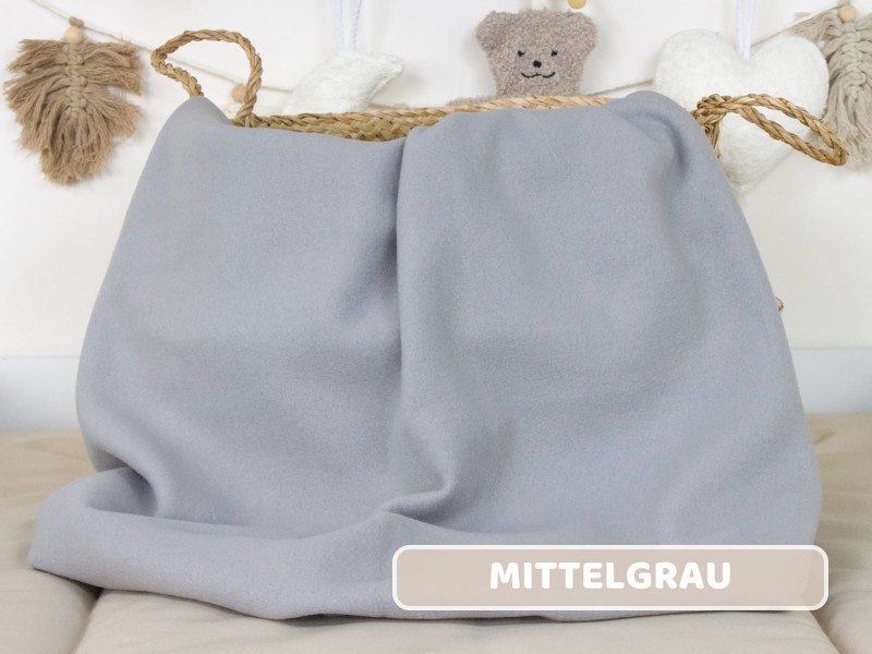 Baumwollfleece mittelgrau