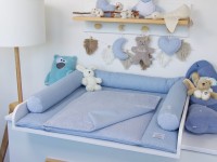 2er Set Wickelauflage Bettschlange hellblau personalisiert Handarbeit Colors of Soul