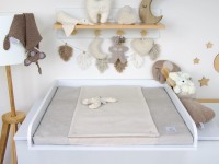 Wickelauflage mit Bezug und Inlett - Cord hellbeige / Baumwollfleece hellbeige