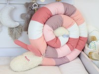 Personalisierte Bettschnecke: Waffelpique - aprikose, altrosa, hellrosa, blush, creme